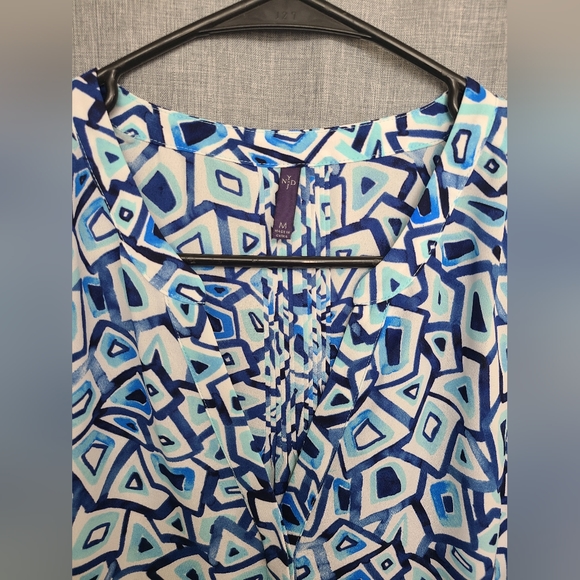 NDYJ women's top/blouse sleeveless blue sz M - Picture 2 of 5